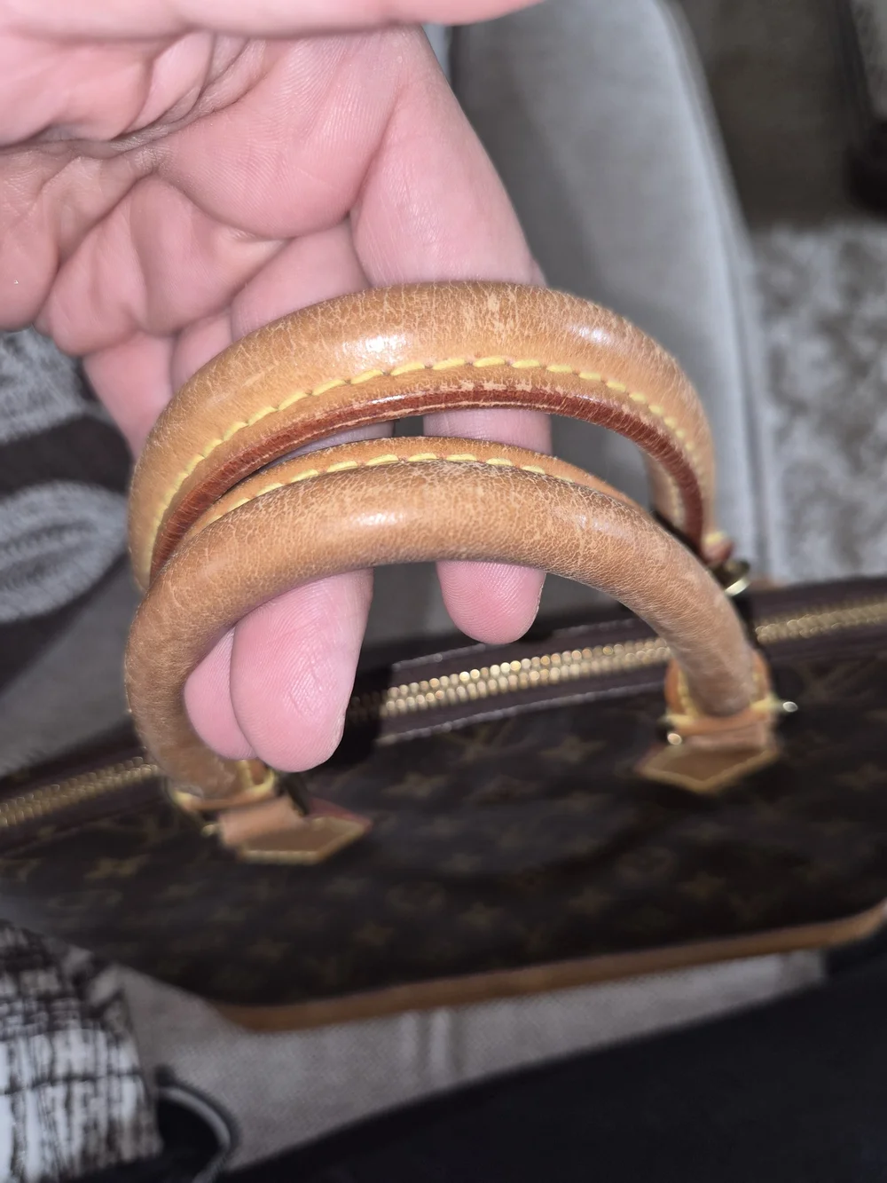 Louis Vuitton Monogram Alma Handbag in Brown and Tan